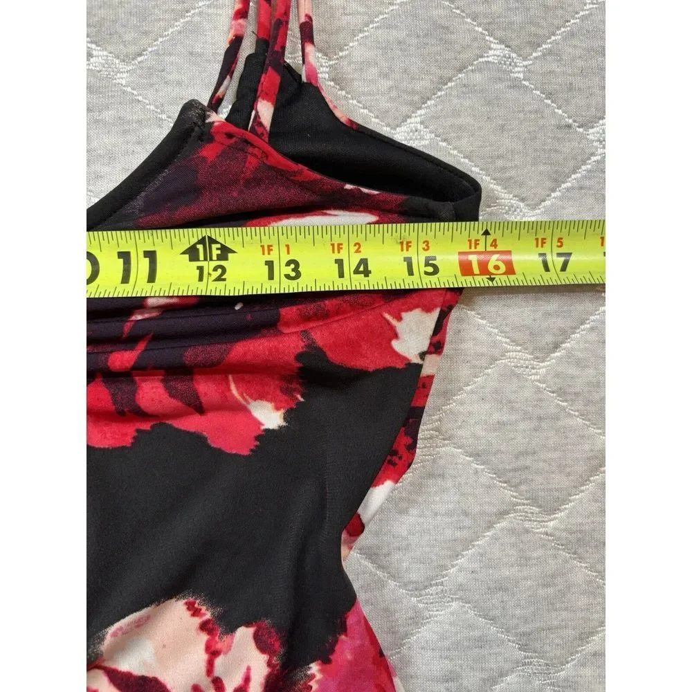 Vintage Charlotte Russe Dress Women Small Black 90s Y2K Romantic Floral Prom USA